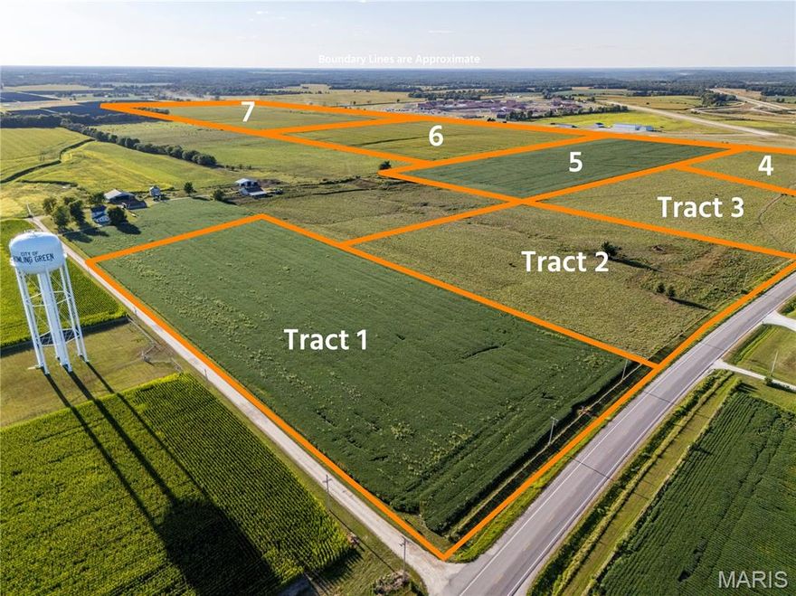 AUCTION LISTING - List price is not indicative of Seller’s final reserve amount.  This property is part of an online bidding event.  This sale will be executed with a no-contingency contract provided by brokerage representing the Seller. See MLS Supplement Document for complete details. Rarely does a farm of this size and location come on the market. Offered in 7 tracts, this 189.1; acre property sits just outside the city limits of Bowling Green, providing both convenience and opportunity. The farm features highly productive farmland with soils consisting mostly of Mexico and Putnam silt loams with flat to gently rolling terrain ideal for high-yield crops, as well as pasture/hay with water sources ready for livestock. Whether you’re seeking a homesite, residential development ground, or a commercial building site, these tracts deliver unmatched versatility. The property borders the city limits yet remains outside of them, allowing you the freedom to build and use the land. Water and electric are available or easily accessible to each tract. Positioned along Business 61 with quick access to Highway 61, the farm is ideally located between St. Louis and Hannibal. With its size, location, and diverse possibilities, this property is a rare opportunity to create something truly your own.