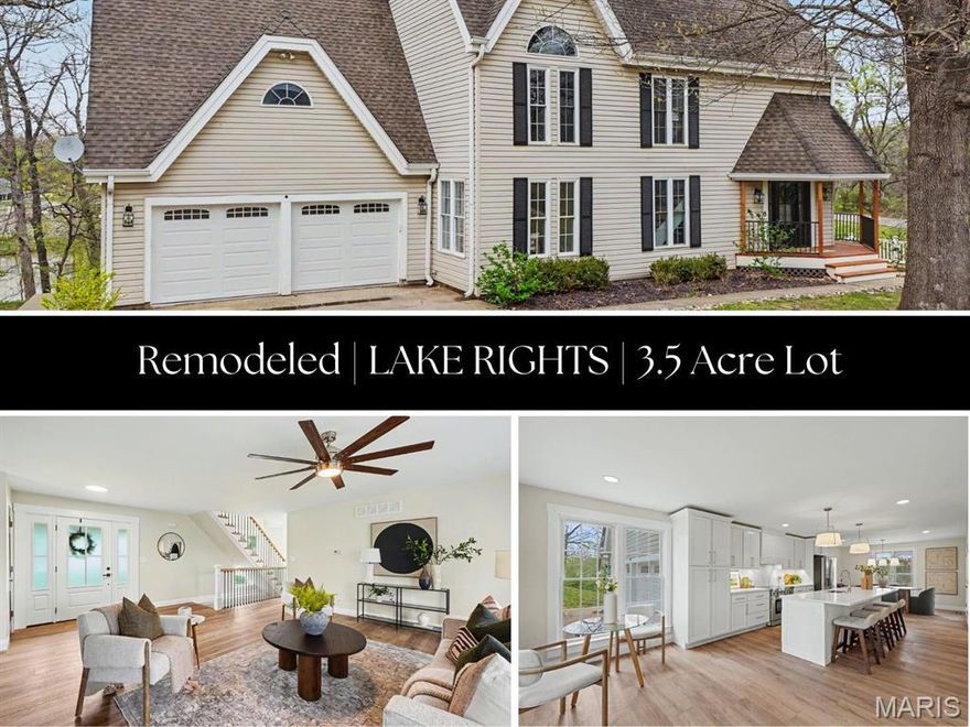 Welcome to 3 Oak Bluff Dive! Completely remodeled and move-in ready, this stunning home sits on 3.5 private acres with water views and Lake Rights. No detail was overlooked, featuring all-new finishes throughout, offering the feel of new construction with the charm of an established setting. The light-filled layout boasts with a sunroom on every level. The finished walk-out basement provides additional living and entertaining space. A rare opportunity to enjoy acreage, water views, and full lake access all in one exceptional property. Don't delay, schedule your showing today!