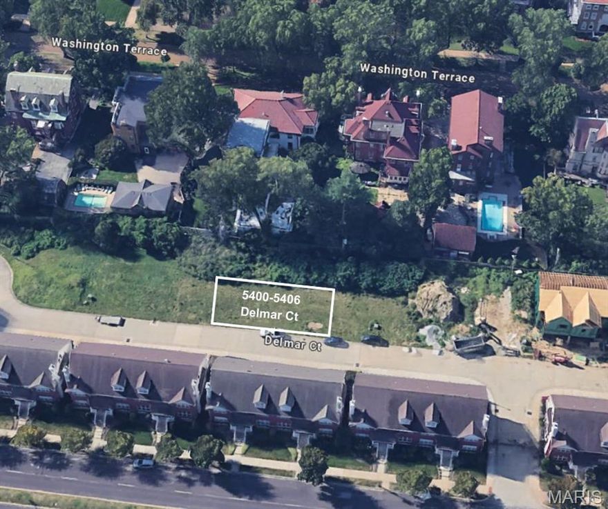 Opportunity to purchase 4 lots in a private gated development in the DeBaliviere Place neighborhood overlooking the mansions on Washington Terrace. The lots are located near the Central West End approximately 5 blocks from Forest Park. Each of the lots are zoned E. for multi-family residential and would be ideal for luxury townhomes, which have already been approved by the city of St. Louis. These lots are fully developed with new utility connections for water, sewer, and electric, as well as newer streets and gated access. The surrounding area is currently undergoing a lot of redevelopment activity. There are four new townhomes within the development, with another four in the process of being built. Potential list prices for the completed townhomes could range from $350,000 to $490,000 depending on size, finishes, and upgrades based on similar-sized townhome sales nearby.
