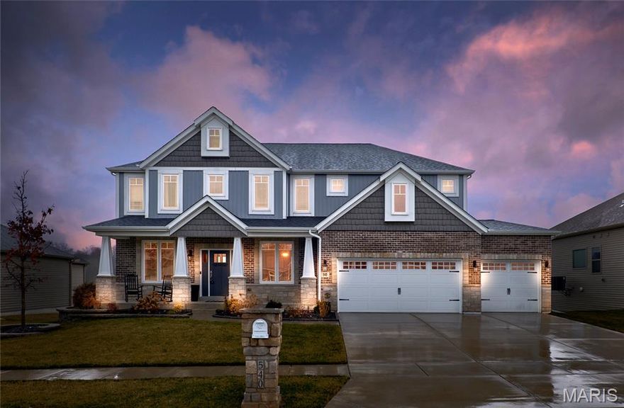 -- Stunning 2-Story Home with finished lower level, backing to Lake & Common Ground!-- 
Welcome home to this beautifully appointed 5-bedroom (all with walk in closets), 3.5-bath two-story offering space, style, and serene views. Perfectly situated backing to common ground and a picturesque lake, this home delivers both privacy and breathtaking scenery right in your backyard. Step inside to a dramatic two-story great room featuring an impressive window wall that fills the space with natural light and showcases the peaceful views. The floor-to-ceiling stone fireplace creates a striking focal point and a warm, inviting atmosphere. The kitchen stone arch mirrors the fireplace and features stainless steel appliances, granite countertops, center island, and butler pantry. The spacious layout offers generous living and entertaining areas with over 4,000 sq ft of living space including the finished lower level that provides endless possibilities. Basement has 1 bed, 1 full bath, dry bar, stacked stone fireplace, LVT flooring, walkout, and large entertaining area. Enjoy morning coffee overlooking the water, evenings by the fire, and the beauty of nature just beyond your door. This home truly combines comfort, elegance, and an unbeatable setting. Other features include- 2nd floor laundry, over sized (deep) 3 car garage, huge stamped back patio, 14x14 composite deck, sprinkler system, professional landscaping, and subdivision pool/bball court/3 playground/parks. Schedule your private showing today — this one won’t last!