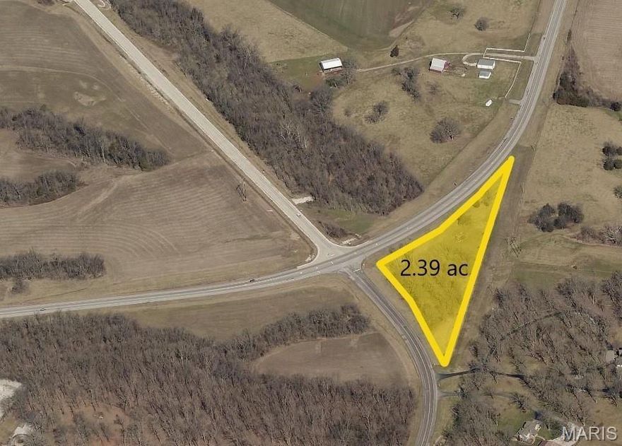 2.39 acre corner lot ready for development in north end of Perryville with excellent traffic and visibility at the intersection of Highway 51 and N. Main St.  Suitable for various uses.  Perfect for C-store.  Currently not in the city limits, but city utilities are nearby for easy annexation. Location: Corner Location, Hwy/Interstate Frntg