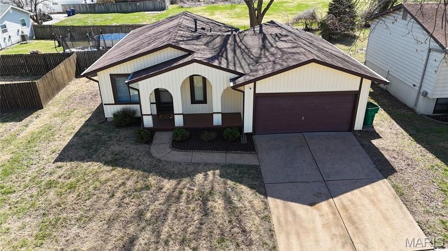 Welcome to this lovely 3 bedroom, 3 bath ranch home that offers the perfect blend of comfort and style in a lovely neighborhood on a quiet street with 2 car garage & over 2000 sq ft of living space total. You’ll notice a very well maintained exterior with excellent curb appeal, covered front porch and gutter guards. This house is ready for its new owner!  Enjoy an updated interior featuring new flooring, paint and lighting throughout. Two separate living/family spaces add versatility to accommodate your lifestyle. The family room area flows seamlessly into the updated eat in kitchen with tile backsplash & peninsula, stainless appliances and pantry. Plus instant access to your patio w/ a sliding glass door overlooking a lovely, fully fenced backyard with a nice sized patio. There is plenty of room and it backs to common ground.  Primary bedroom boast a private 3/4 bath with ceramic tile flooring. The finished basement has ample storage, a rec room ideal for all your entertaining that includes pool table, dry bar with mirrored wall and a 3/4 bathroom. Easy access to highways, shopping, dining and schools.  The seller is offering a 1-year warranty, providing buyers peace of mind and the ability to move right in. All appliances will remain with the home as-is.