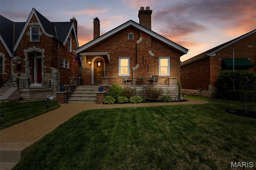 Don’t miss out on this charming and beautifully updated 2 bed / 1.5 bath St. Louis brick bungalow with stained glass windows that are anything but ordinary. This is a total showstopper, and it's in an unbeatable location just off Macklind!  Outside you are welcomed by the beautifully manicured lawn and landscaping and as soon as you step inside you will be swept away by the endless character this house has to offer.  You will step into a spacious foyer with a huge front coat closet and the house is filled with warm, inviting living spaces. The dining room is truly the heart of the home and a perfect place for entertaining.  The home features a standout bathroom renovation (2021).  It is spacious, polished, and feels like a retreat.  There are beautifully refinished gleaming hardwood floors throughout the main level (2020) as well as updated windows (2024) and custom blinds throughout (2025).  The kitchen is equipped with a Kenmore Elite 5-burner range and a newer dishwasher (2023) which adds to everyday convenience.  Major updates include a new roof and gutters (2025) and porch and chimney tuck pointing (2024), providing peace of mind for years to come.  Outdoor living shines with an incredible front porch that is perfect for relaxing or a good porch party!  The fenced yard adds privacy and function to the home as well.  The 5300 block of Tholozan has an incredible community feel to it.  Block parties and seasonal gatherings bring everyone together and truly make it one of the most loved neighborhoods in St Louis.  Enjoy close access to local favorites like Russell's, Clementine's, and the Mack, plus you're minutes away from the vibrant Hill area which is home to iconic spots like Milo's Tavern and Di Gregorios Italian Market.  Run, don’t walk to see this stunning south city gem!