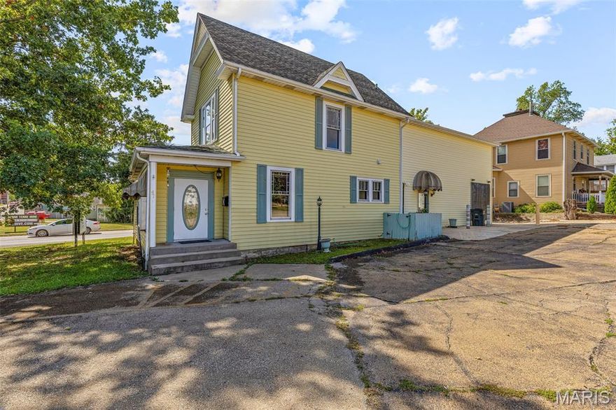 Unlock a unique live/work opportunity in the heart of Bonne Terre! Located at 47 N Allen St, this versatile two-story commercial building offers over 3,400 sq ft of prime real estate. Previously housing a bustling salon, massage studio, coffee shop with a drive-thru window, and offices, the layout is perfect for your next entrepreneurial venture.  Positioned in the center of the community and just a short drive from Mineral Area College, your business will benefit from a high-traffic area with excellent visibility and quick access to Highway 67. The property includes plenty of dedicated parking, eliminating any access concerns. A large shed/outbuilding provides valuable extra storage or workshop space.  This is a rare chance to establish your business and your home in one strategic location. Imagine the convenience and potential of bringing your vision to life in a space that offers it all. Don't miss out on this exceptional property.