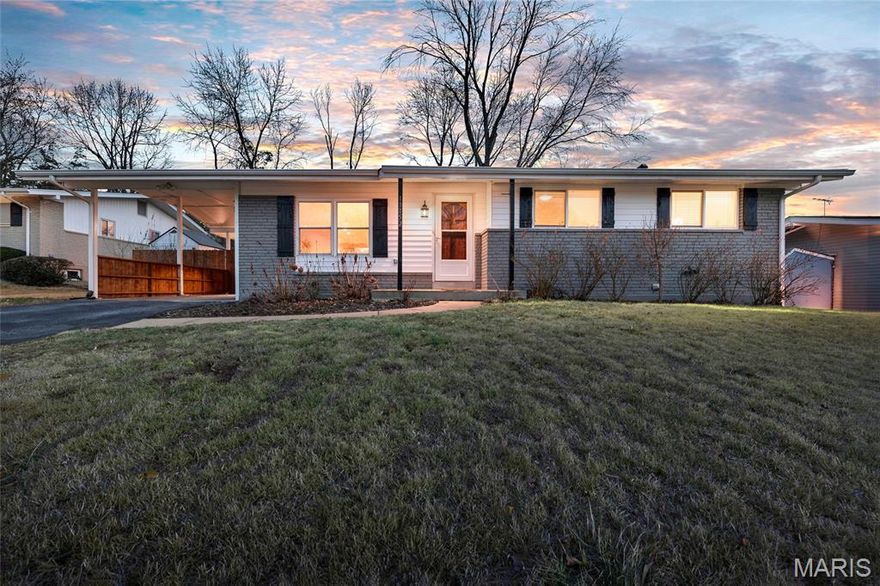 Welcome home to this move-in ready gem!  Completely renovated from top to bottom in 2022, this 3 bedroom, 2 full bath home offers more than 2000 total living sq ft.  From the moment you enter, you will enjoy the updated, open-concept living. The large living room opens to the kitchen and breakfast room, with the kitchen featuring white shaker cabinets, granite countertops, stainless appliances and an island.  A cute coffee/beverage nook complements the dining area, which also offers a pantry and a slider door to the new patio and delightful flat yard.  A large primary suite, with full bath, and two other bedrooms and full bath highlight the main level.  The lower level offers nearly 1000 more sq ft of living space, plus a bonus room, finished laundry room and storage.  Step into the sunlit yard for plenty of room to play or entertain.  Roof, siding, gutters, HVAC, water heater, appliances and windows all less than 4 years old.  Great location, close to highways, the Stl airport and retail.  Passed occupancy inspection.  Don't miss this perfect home!