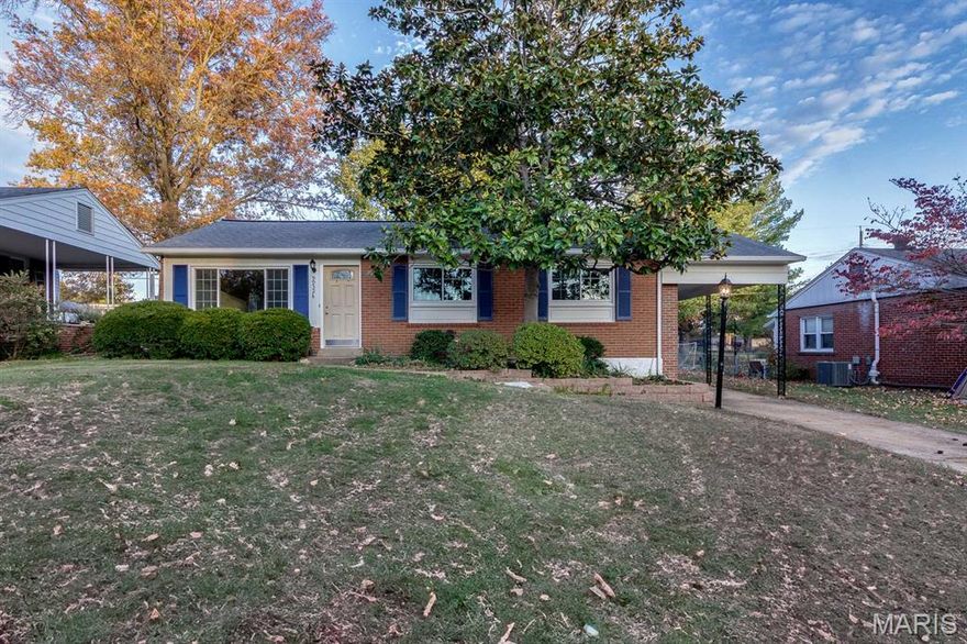 Charming 3-Bed, 2-Full Bath Ranch home in sought after Lindbergh School District! Newly refinished hardwood floors throughout the living/dining and bedrooms. Kitchen is updated with 42"custom maple cabinetry, backsplash and stainless appliances, with a large bay window overlooking the patio/yard! Main floor bath has been updated with ceramic floors and newer mirror and vanity. Partially finished basement has another full bath, new carpet, wood burning oven, and has been freshly painted. New Plumbing stack also.  Nice large storage space with built in shelving and a separate room for laundry and systems. The yard features a large concrete patio area and a fully fenced in level lot! Long driveway and carport to top this one off! Minutes to Grants Farm and Grants Farm Trail, with easy access to restaurants, shopping and highways. Home has PASSED COUNTY OCCUPANCY   Showings begin Friday 3/20 after noon.  Offers in Monday 3/22 by 1:00 pm.