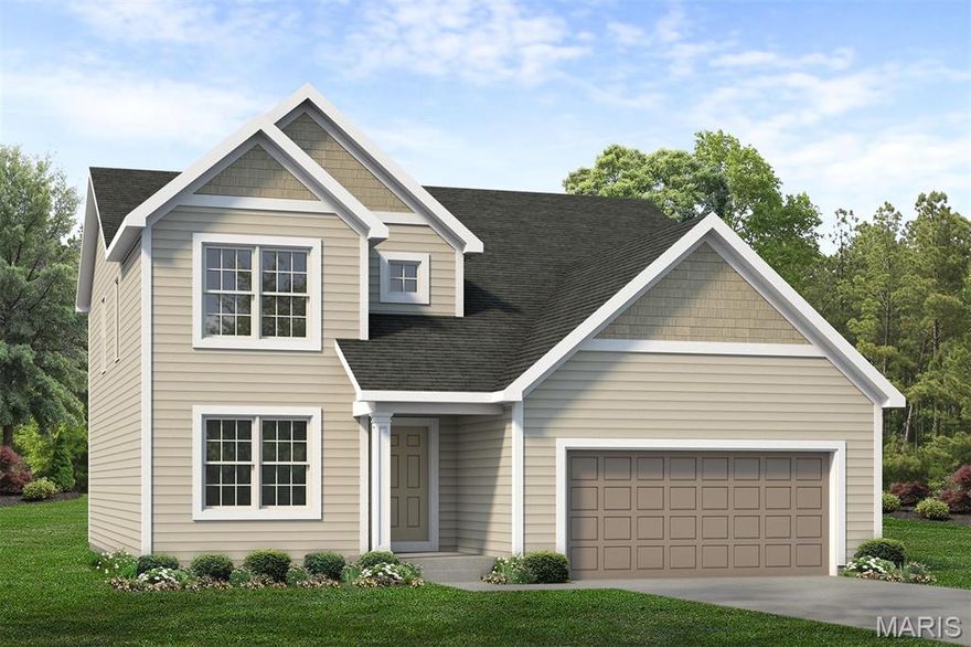 The ADAMS 2 CAR by McKelvey Homes. BASE PRICE on elevation A*. The Adams 2-story offers 2,761 sq ft, 4 bedrooms, and 2.5 baths. On the first floor, the entry leads to a den and a formal dining room. The kitchen includes a center island, pantry, and connects to the breakfast area and great room. A powder room is also located on the main floor. Upstairs, you'll find the owner's suite features 2 walk-in closets and a private bath. Three additional bedrooms, each with walk-in closets, share a full bathroom. The laundry room is located on the second floor for convenience. Customize this home to fit your needs.