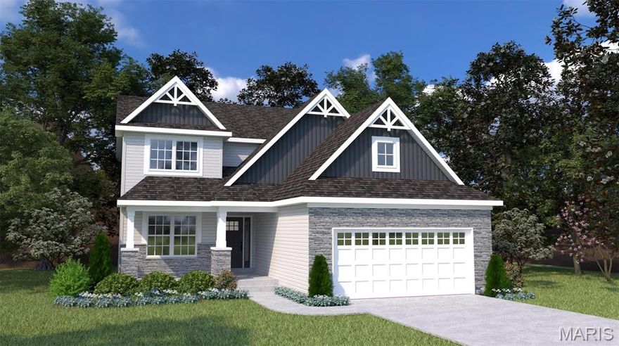 The Hickory by Houston Homes, LLC. 2,394 sq. ft. 2-story w 3 BD, 2.5 BA, 2-car garage w. 3rd tandem bay. Overall 36'-10" depth at one of two bays. Main floor foyer, coat closet, flex room, kitchen w. walk-in pantry, breakfast café, great room, powder room. Upper level owner's suite w. walk-in closet, private bath w. 5' deluxe tub/shower combo w. seat, elongated toilet, linen closet, adult height vanity w. cultured marble top. 2nd floor laundry, loft (option: convert to Bed#4). Bedrooms 2 & 3 w. walk-in closets & shared hall bath. Stainless steel kitchen appliances, wood kitchen cabinetry w. soft close cabinet doors & drawers, granite countertops, garbage disposal. R-38 ceiling & R-13 wall insulation, Pella windows & patio doors. 8' reinforced foundation walls, 10-year anti-leak foundation warranty, sump pit & pump, lighting at garage, foyer & front porch, smoke detectors, architectural shingles, PestSheild, low maintenance vinyl siding, full sod yard & professional landscape package.