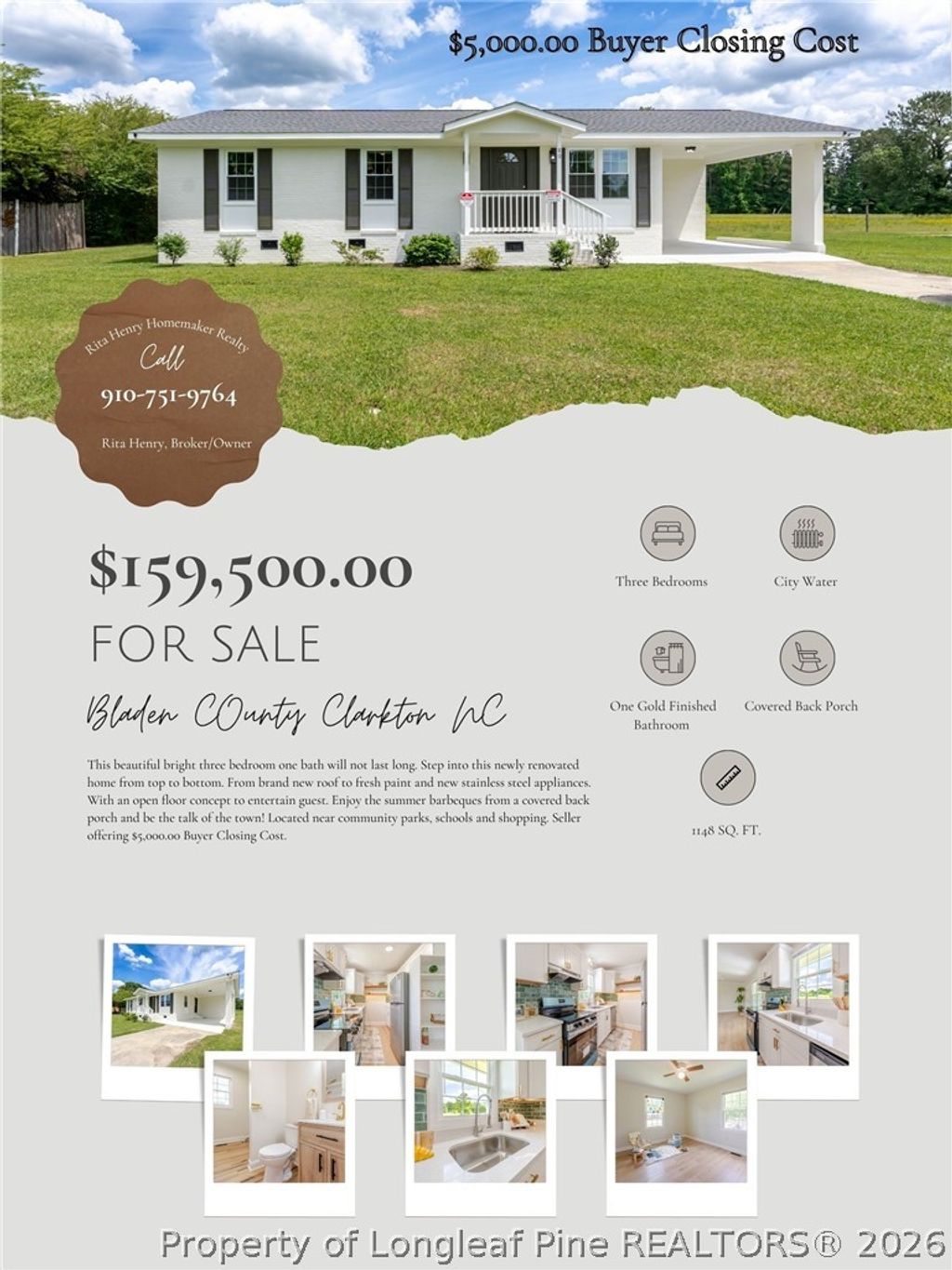 Photo of 80 Elmhurst Street, Clarkton, NC 28433 (MLS # 762351)