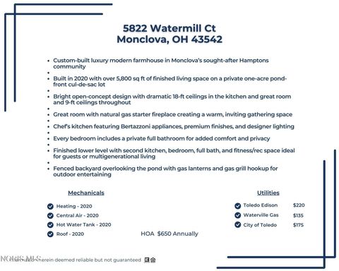 Tiny photo for 5822 Watermill Court, Monclova, OH 43542 (MLS # 10004957)