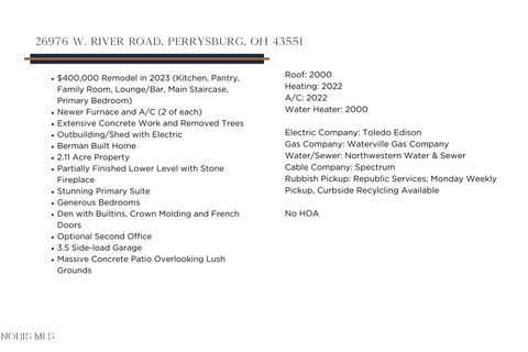 Tiny photo for 26976 W River Road, Perrysburg, OH 43551 (MLS # 10005247)