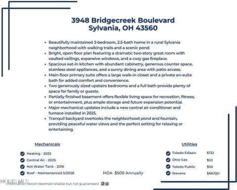 Tiny photo for 3948 Bridge Creek Boulevard, Sylvania, OH 43560 (MLS # 10011418)