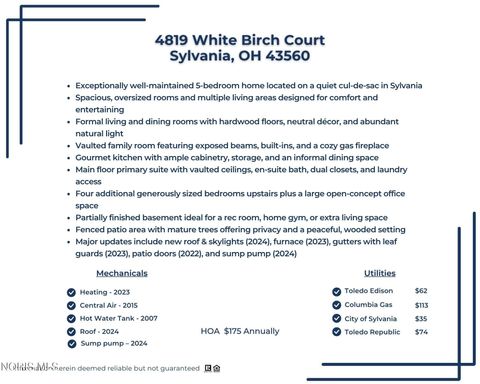 Tiny photo for 4819 Whitebirch Court, Sylvania, OH 43560 (MLS # 10006226)