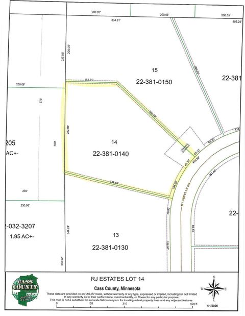 TBD Lot 14 My Abbys Way Lane SW Pequot Lakes MN 56472