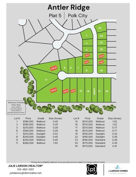 Vacant Land For Sale - 7 E Larson Court<br/> Polk City, IA 50226