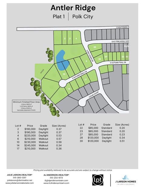 Vacant Land For Sale - 1765 E Autumn Trail Circle<br/> Polk City, IA 50226