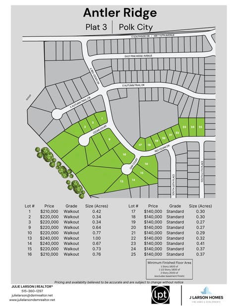 Vacant Land For Sale - 1734 E Eagles Circle<br/> Polk City, IA 50226