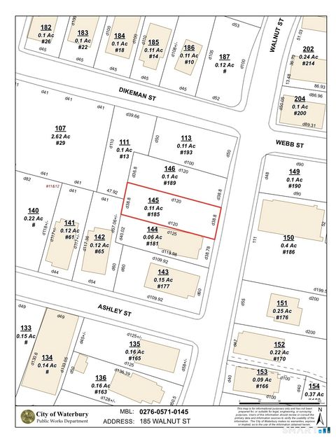 Vacant Land For Sale - 185 Walnut Street<br/> New Haven County, Waterbury, CT 06704