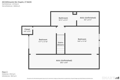 Tiny photo for 203 Willimantic Road, Chaplin, CT 06235 (MLS # 24168238)