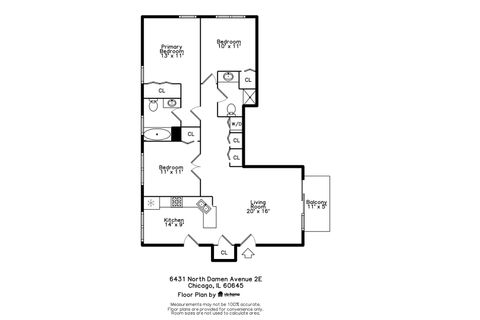 Tiny photo for 6431 N Damen Avenue #2E, Chicago, IL 60645 (MLS # 12468192)
