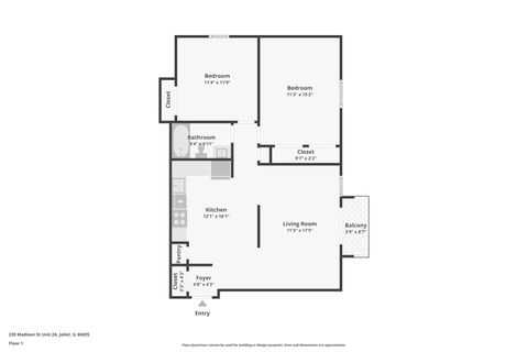 Tiny photo for 220 Madison Street #2A, Joliet, IL 60435 (MLS # 12588345)