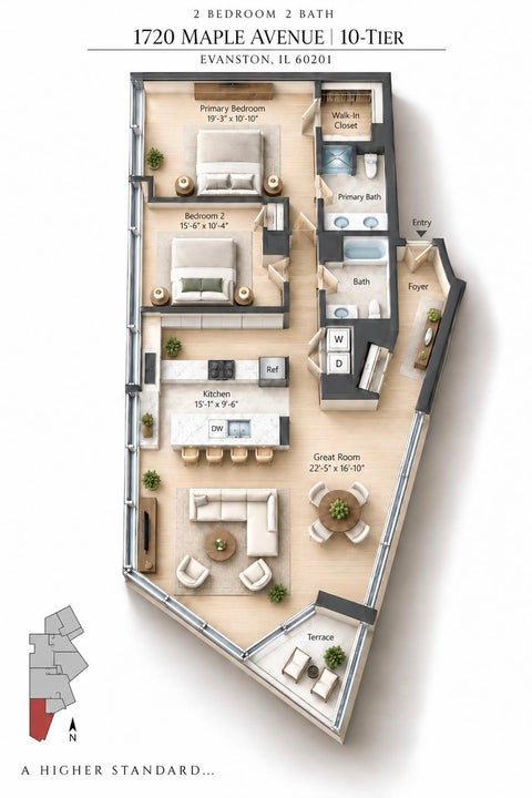 Tiny photo for 1720 Maple Avenue #910, Evanston, IL 60201 (MLS # 12762536)