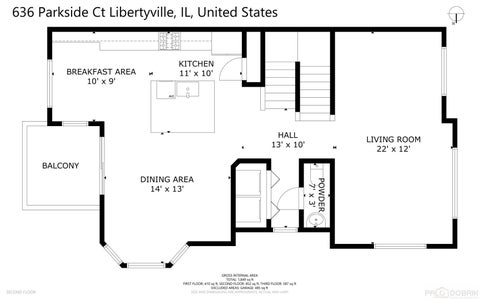 Tiny photo for 636 Parkside Court, Libertyville, IL 60048 (MLS # 12757212)