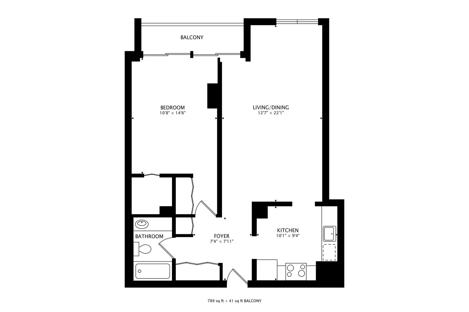 Chicago, Illinois 60601, United States, 1 Bedroom Bedrooms, ,1 BathroomBathrooms,Residential,Active,231012