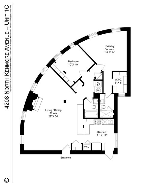Tiny photo for 4208 N Kenmore Avenue #1C, Chicago, IL 60613 (MLS # 12587443)
