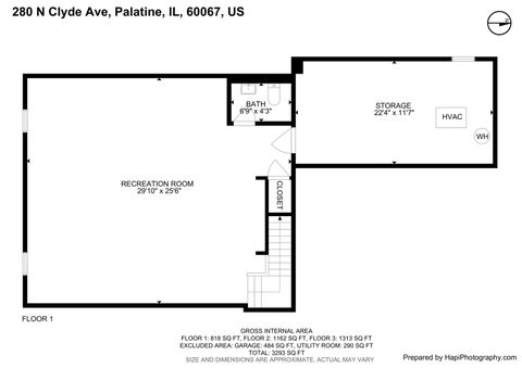 Tiny photo for 260 N Clyde Avenue, Palatine, IL 60067 (MLS # 12455476)