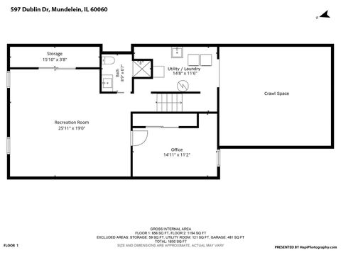 Tiny photo for 597 Dublin Drive, Mundelein, IL 60060 (MLS # 12677397)