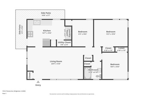 Tiny photo for 7416 S Thomas Avenue, Bridgeview, IL 60455 (MLS # 12597616)
