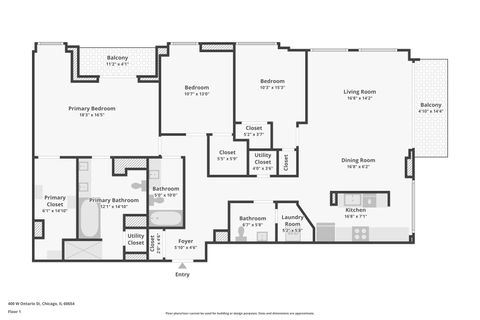 Tiny photo for 400 W ONTARIO Street #1203, Chicago, IL 60654 (MLS # 12470534)