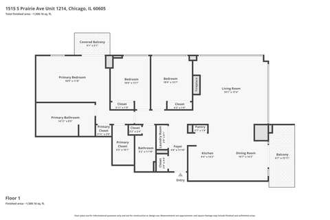 Tiny photo for 1515 S Prairie Avenue #1214, Chicago, IL 60605 (MLS # 12699009)