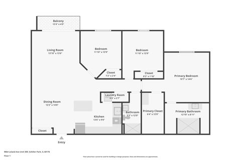 Tiny photo for 9864 LELAND Avenue #309, Schiller Park, IL 60176 (MLS # 12531446)