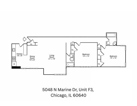 Tiny photo for 5048 N Marine Drive #F3, Chicago, IL 60640 (MLS # 12597586)