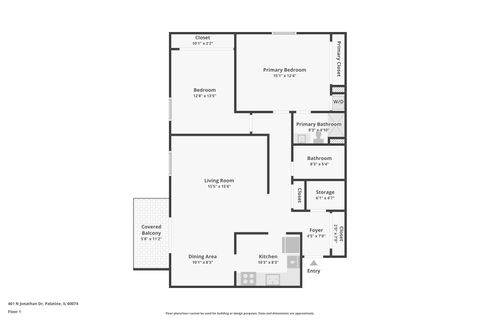 Tiny photo for 461 N Jonathan Drive #202, Palatine, IL 60074 (MLS # 12473017)