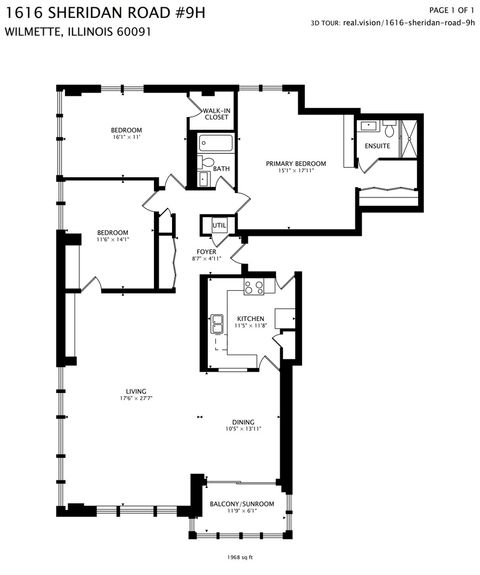 Tiny photo for 1616 Sheridan Road #9H, Wilmette, IL 60091 (MLS # 12468953)
