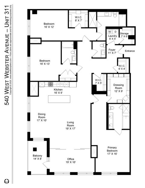 Tiny photo for 540 W Webster Avenue #311, Chicago, IL 60614 (MLS # 12509458)