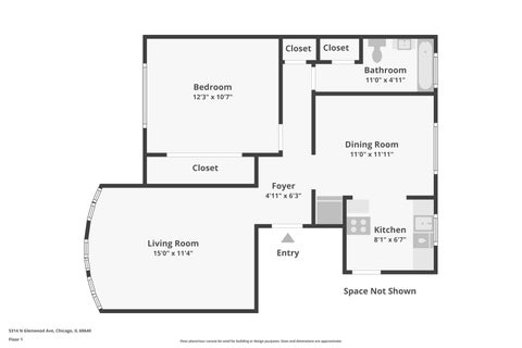 Tiny photo for 5314 N Glenwood Avenue #1W, Chicago, IL 60640 (MLS # 12738793)