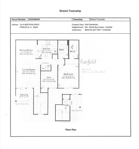 Tiny photo for 124 Bertram Drive #K, Yorkville, IL 60560 (MLS # 12708421)