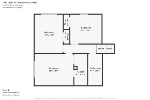 Tiny photo for 1037 185th Place, Homewood, IL 60430 (MLS # 12634760)