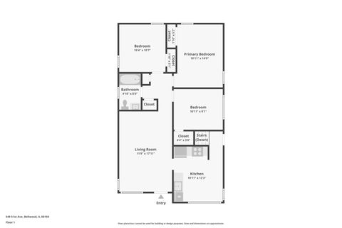 Tiny photo for 549 51ST Avenue, Bellwood, IL 60104 (MLS # 12474525)