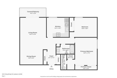Tiny photo for 1331 S Finley Road #413, Lombard, IL 60148 (MLS # 12617328)