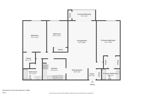 Tiny photo for 2100 Valencia Drive #215B, Northbrook, IL 60062 (MLS # 12741998)