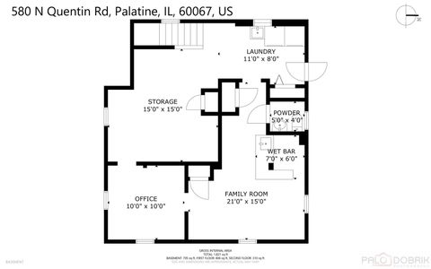 Tiny photo for 580 N Quentin Road, Palatine, IL 60067 (MLS # 12604050)