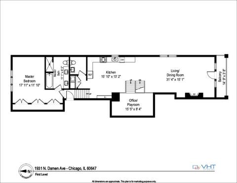 Tiny photo for 1931 N DAMEN Avenue #1S, Chicago, IL 60647 (MLS # 12631624)