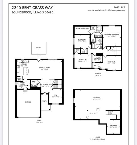 Tiny photo for 2240 Bent Grass Way, Bolingbrook, IL 60490 (MLS # 12520690)