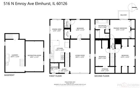 Tiny photo for 516 N Emroy Avenue, Elmhurst, IL 60126 (MLS # 12507358)