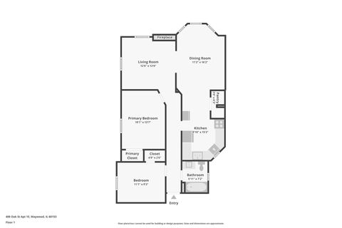 Tiny photo for 406 Oak Street #1E, Maywood, IL 60153 (MLS # 12485424)